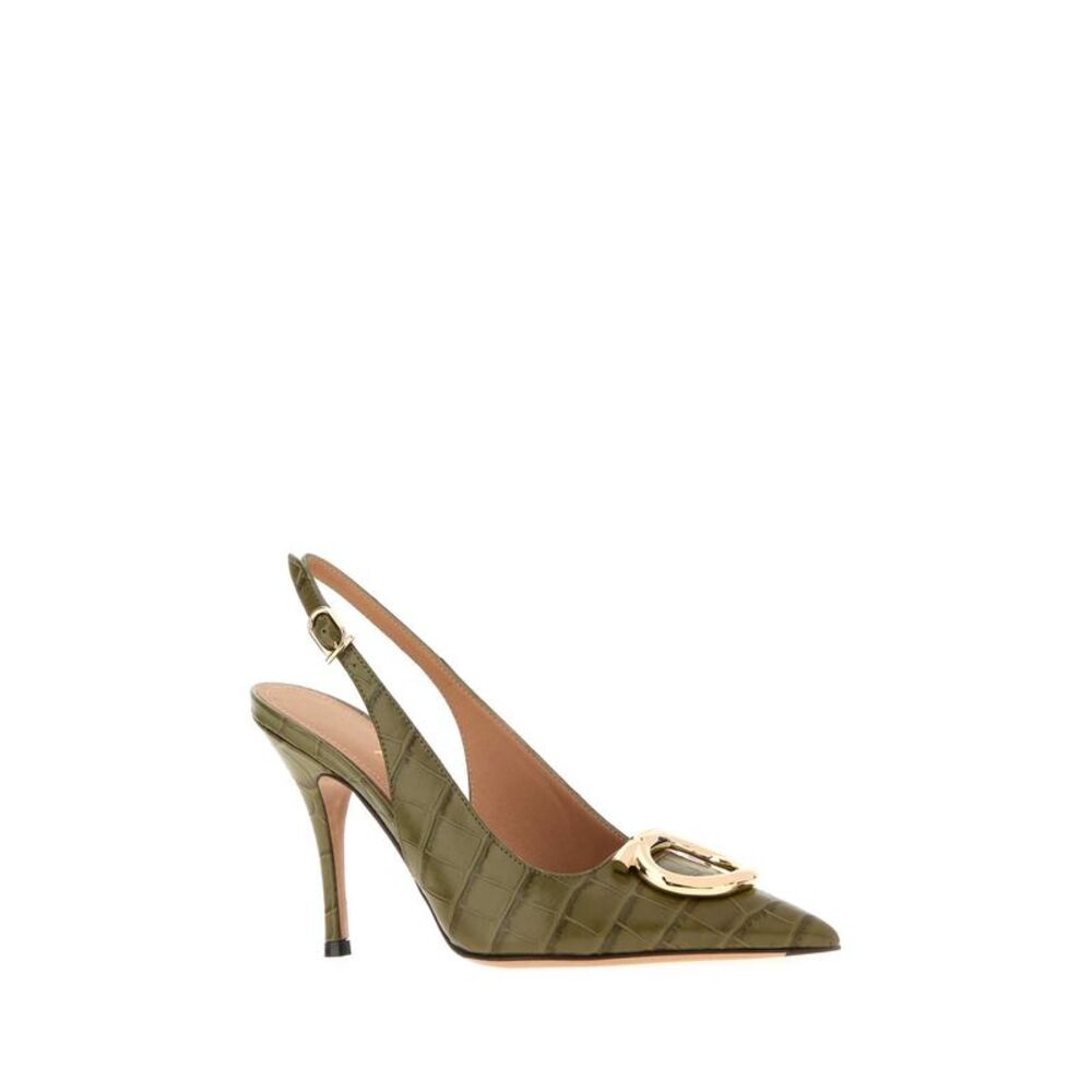 Salvatore Ferragamo Women Olive Green Leather Sara Pumps - Picture 2 of 2